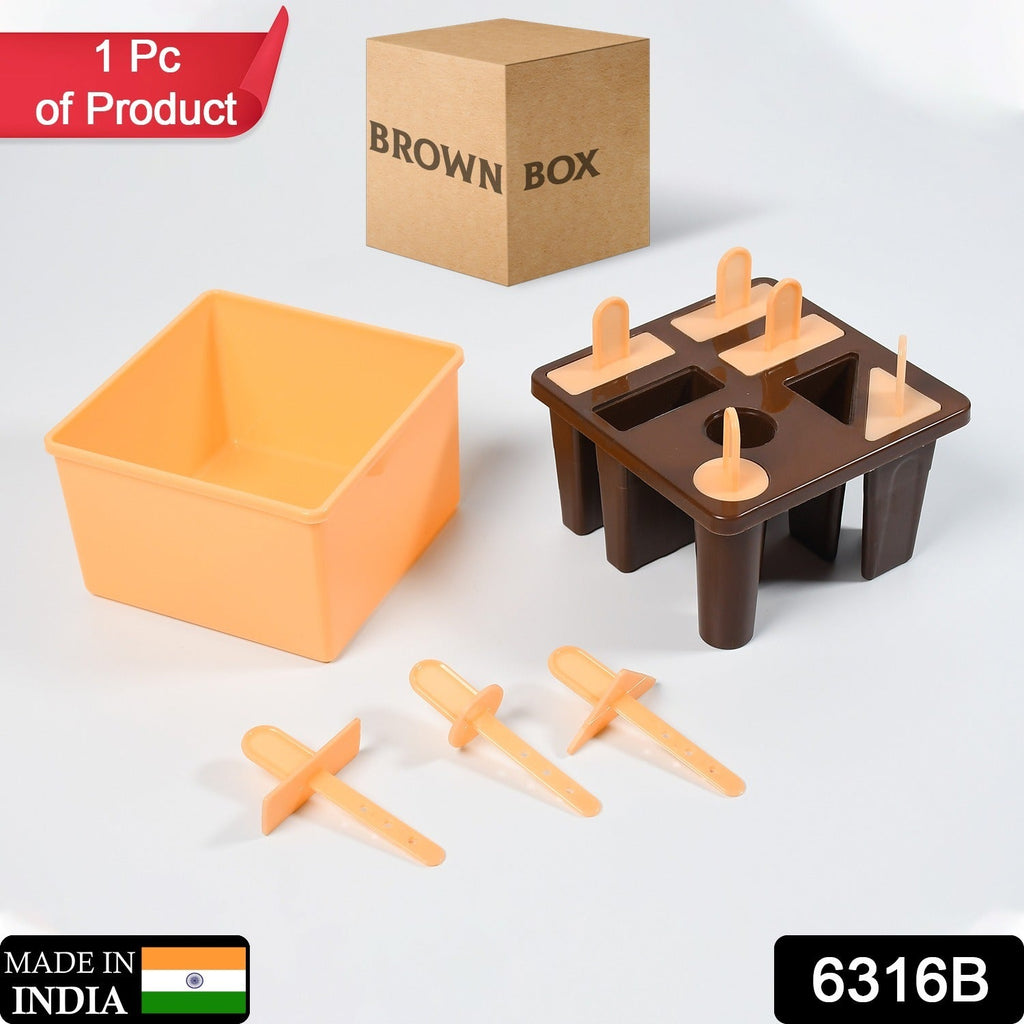 Pink kulfi mold with sicle sticks
