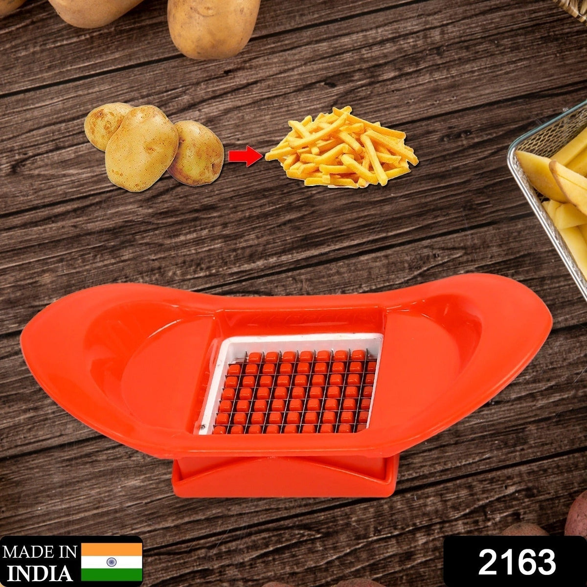 Fry cutter close-up